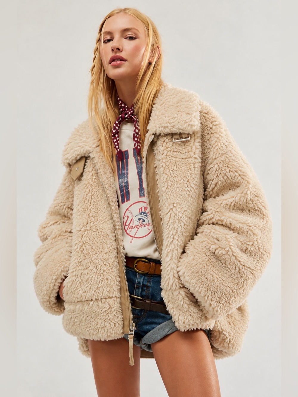 FREE PEOPLE Jolie Oversized Teddy Jacket